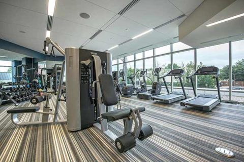 Modern fitness center with cutting edge, high tech equipment