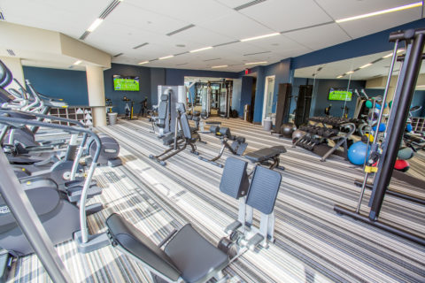Modern fitness center with cutting edge, high tech equipment