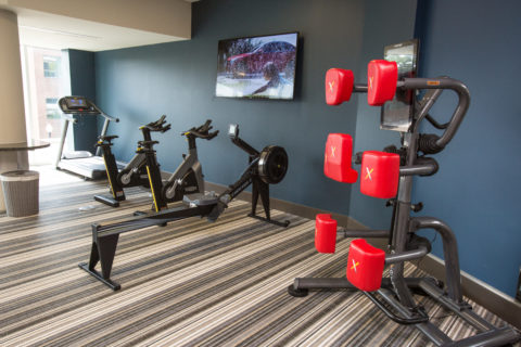 Modern fitness center with cutting edge, high tech equipment